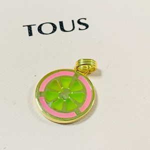 TOUS Charm 20MM Silver Vermeil TOUS St. Tropez Cup Enameled Pendant 925 Sliver